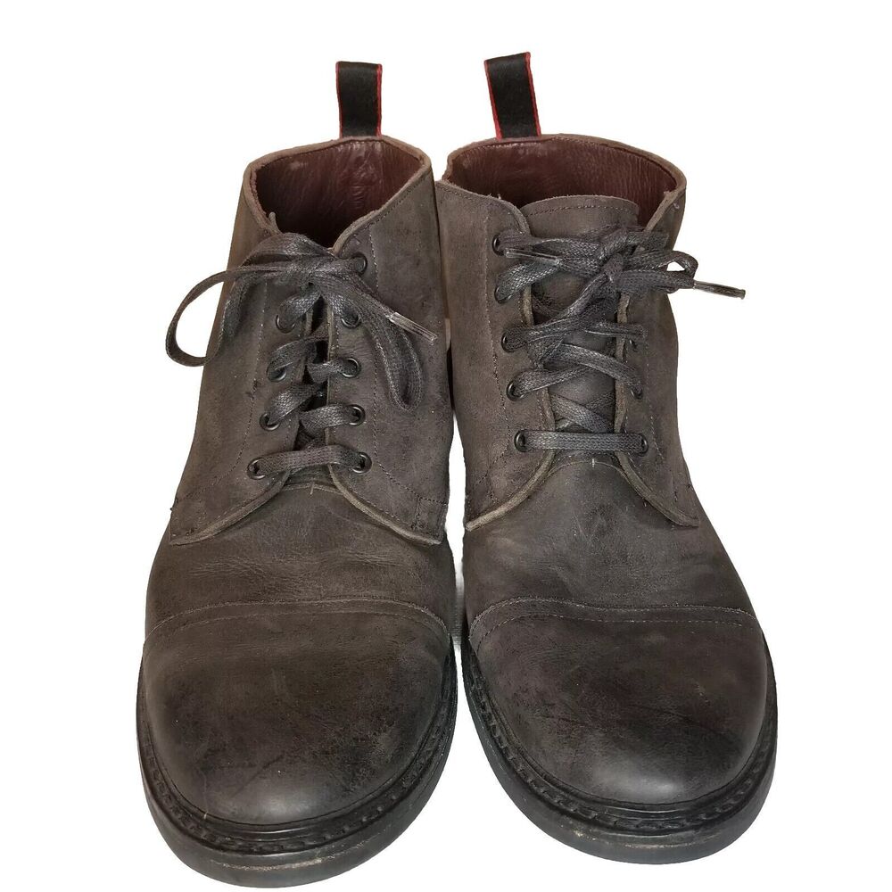 Allen Edmonds "PATTON" Cap-Toe Boots w/ DAINITE RUBBER SOLES Size 10 Dark Gray